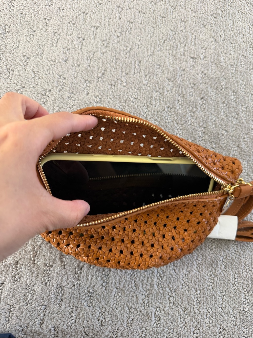 Clare V. Petite Fanny Rattan Woven Leather Belt Bag - Picture 12 of 14